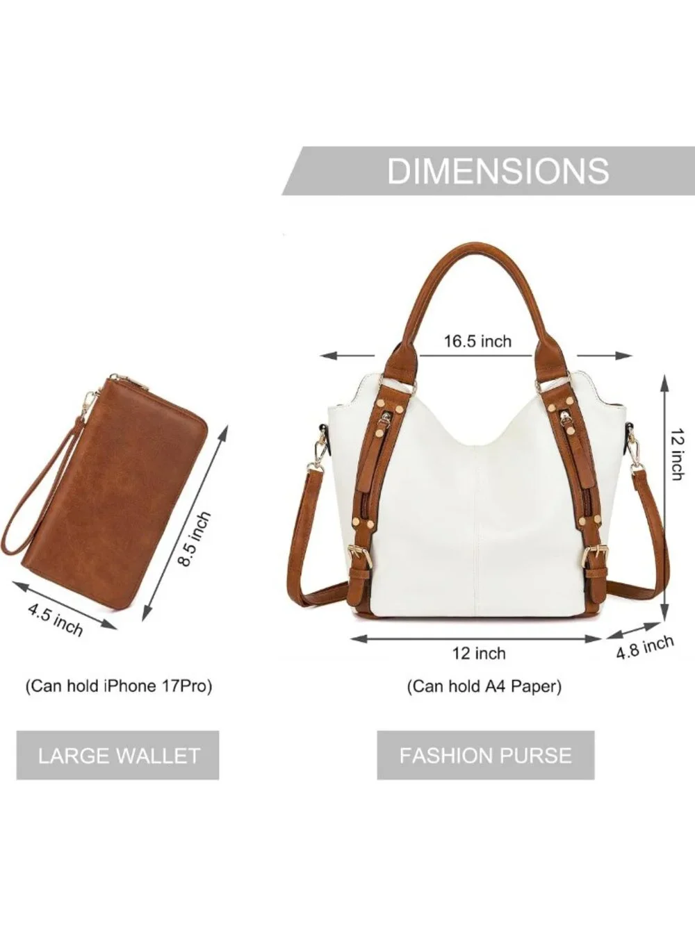 Stylish Large Crossbody Bag & Wallet Set for Women | Soft PU Leather, 9 Pockets